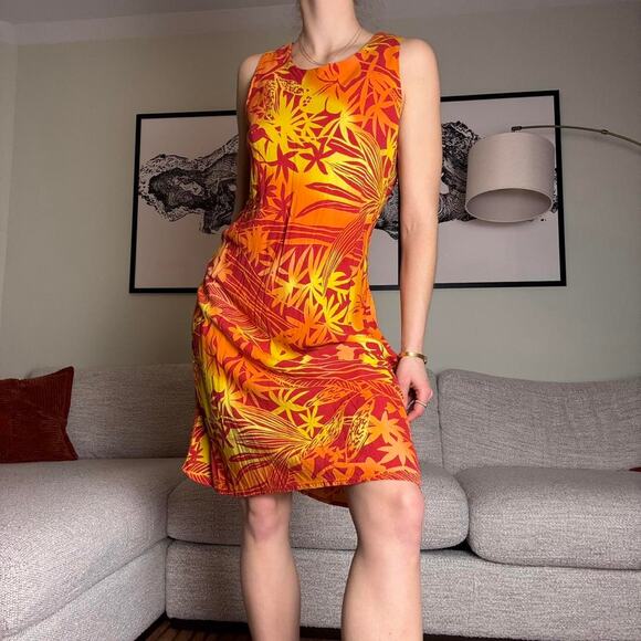 Vintage midi floral hawaiian sundress 90s y2k size medium - Picture 5 of 8